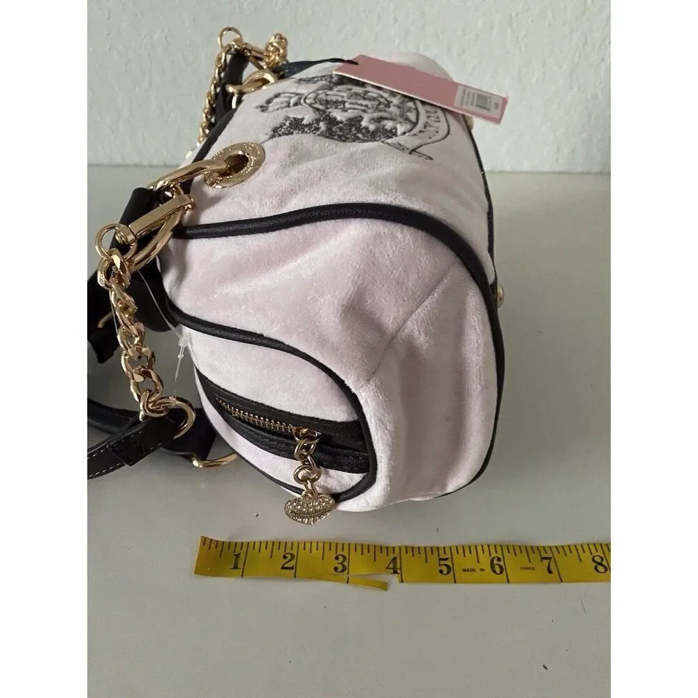 Juicy Couture Classic Scottie Dogs Satchel Crossbody Chiffon Pink With Card Case
